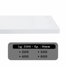 TABLETTE MELA BLANC GRAINE 18MM 250 X 30 020/TST CHANT PVC 0,4MM